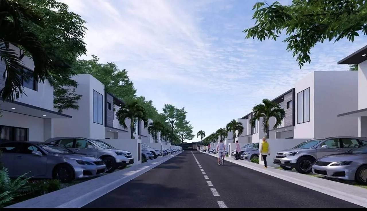 Vista del acceso interior del residencial Quintas de San Isidro